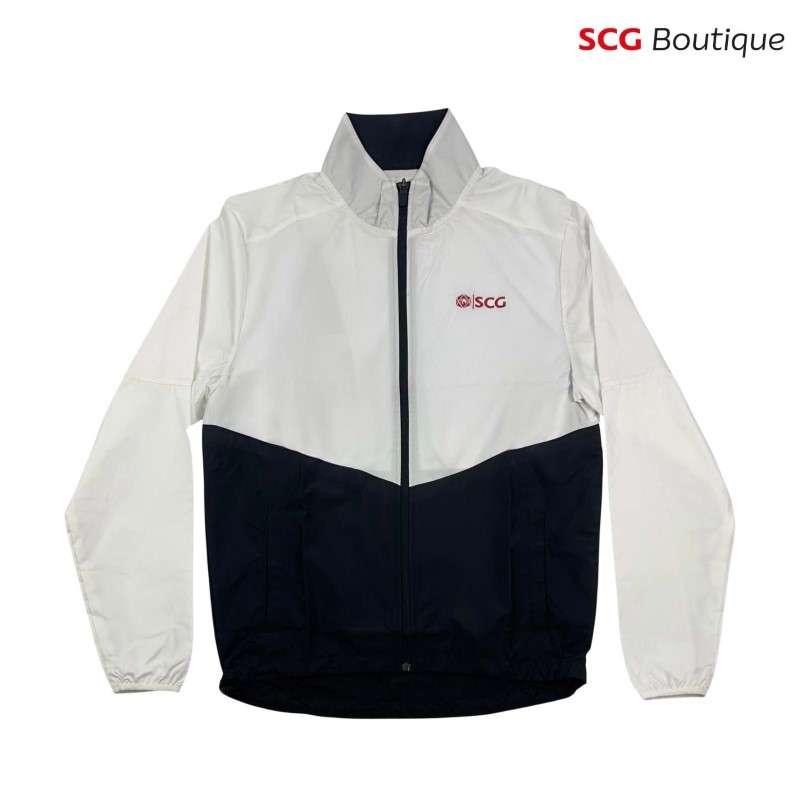แจ็คเก็ตผ้าร่ม สปอร์ตตัดต่อ ขาวดำ M 44-1
