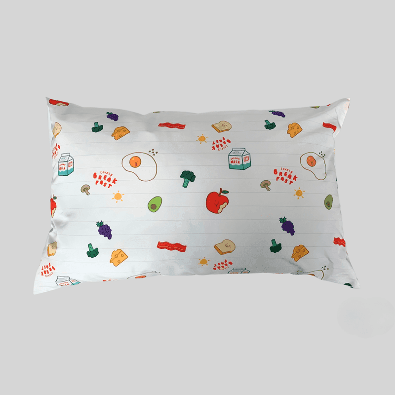 หมอนเด็กกันไรฝุ่น MITEX ลายLovely Breakfast ขนาด (38.1 x 60.96 cm.)-1