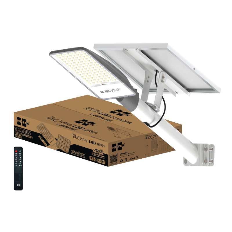 โคมไฟถนนโซลาร์ LED HI-TEK รุ่น ยูโรปา แสงขาว 1000W-1