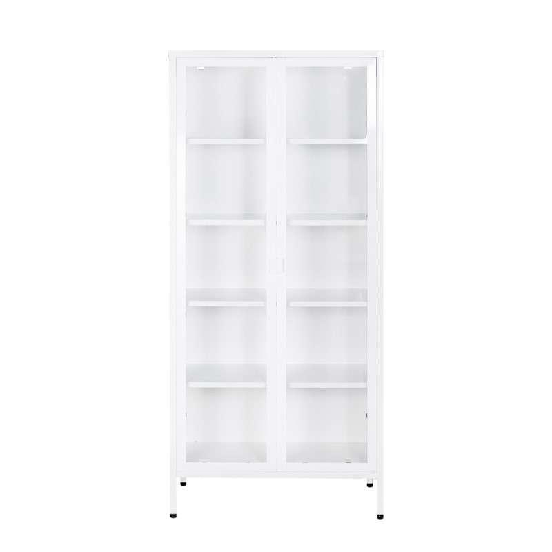 ตู้โชว์ 5 ชั้น Kiosk ทรงสูงรุ่น Sleek พร้อมกระจกใส 3 ด้าน สีขาว-1