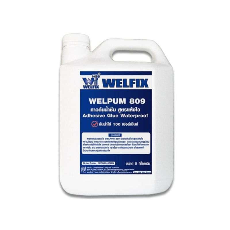 กาวกันน้ำซึมสูตรแห้งไว WELPUM 809 สีหมอก ขนาด 5 กก.-1