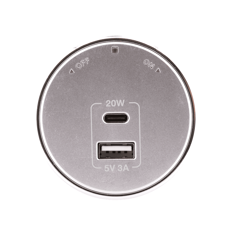 หัวปลั๊ก Toshino รุ่น SK-PD20WSV สีเงิน (ต้องซื้อคู่รางปลั๊กไฟ Toshino)-1