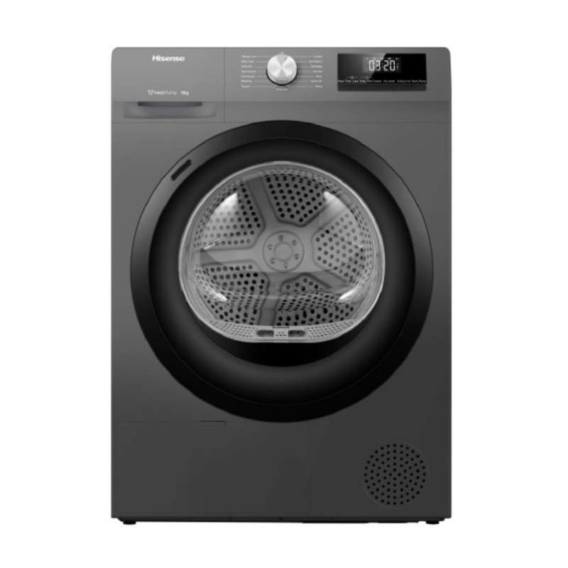 Hisense DH80N1 เครื่องอบผ้า Heat Pump 8 kg ฝาหน้า สีเทา-1