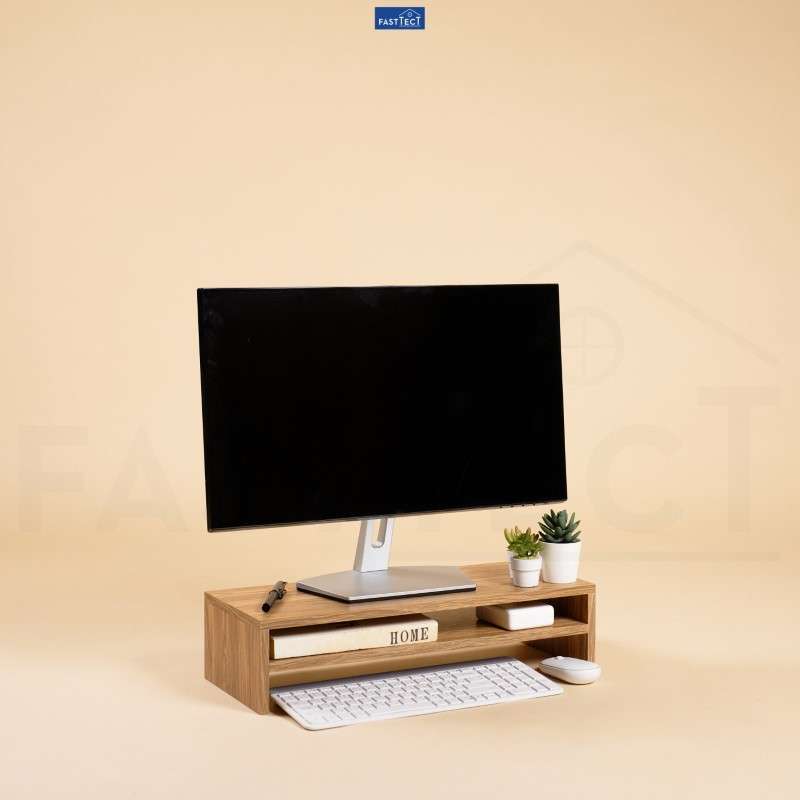 ชั้ันวางจอคอม ไม่มีลิ้นชัก FASTTECT สีลาเต้-1