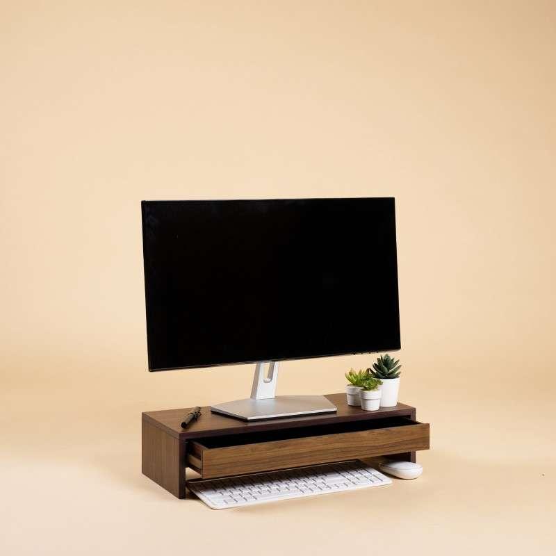 ชั้ันวางจอคอม 1 ลิ้นชัก FASTTECT สีโอ๊ค-1