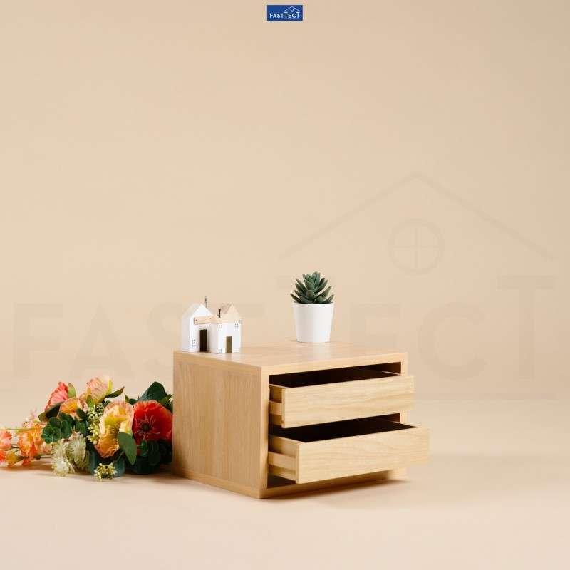 ตู้จัดระเบียบ 2 ลิ้นชัก FASTTECT สีเมเปิ้ล-1
