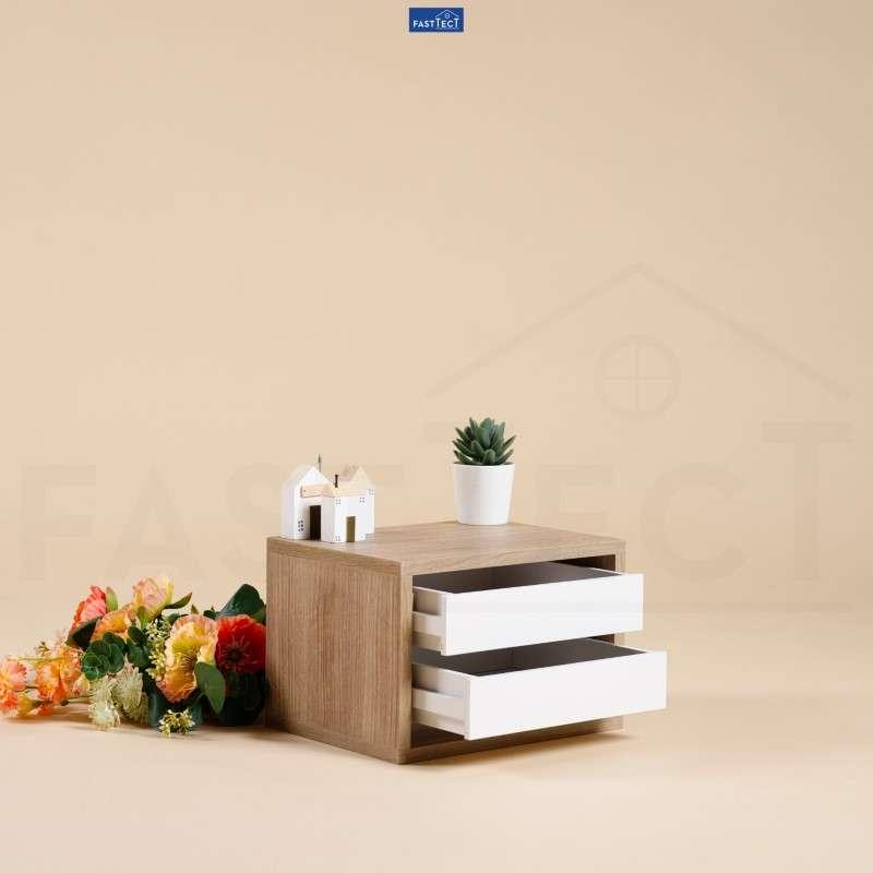 ตู้จัดระเบียบ 2 ลิ้นชัก FASTTECT สีไวท์โอ๊ค-ขาว-1