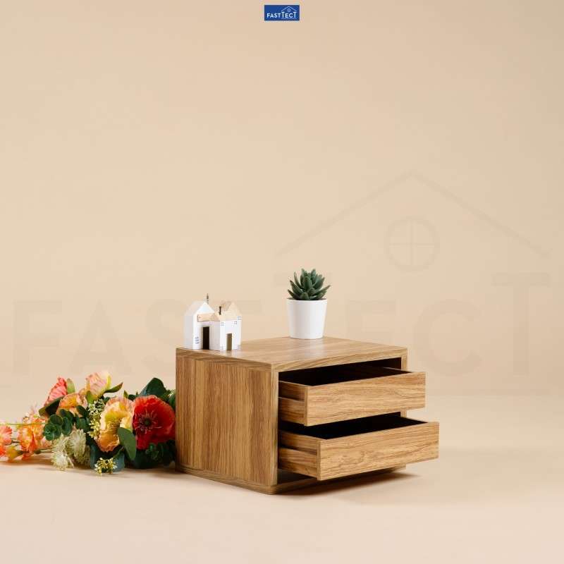 ตู้จัดระเบียบ 2 ลิ้นชัก FASTTECT สีลาเต้-1