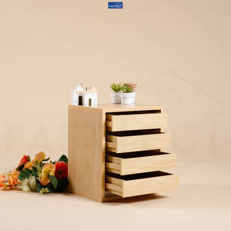 ตู้จัดระเบียบ 4 ลิ้นชัก FASTTECT สีเมเปิ้ล-1