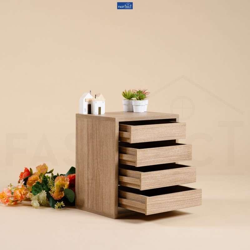 ตู้จัดระเบียบ 4 ลิ้นชัก FASTTECT สีไวท์โอ๊ค-1