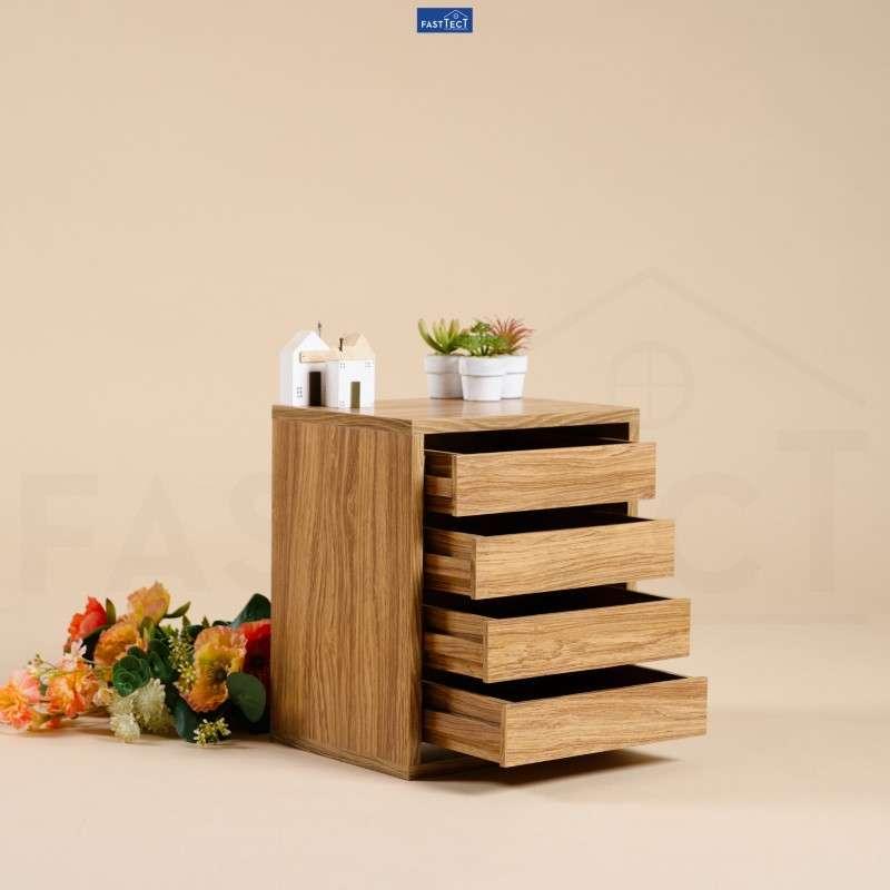 ตู้จัดระเบียบ 4 ลิ้นชัก FASTTECT สีลาเต้-1