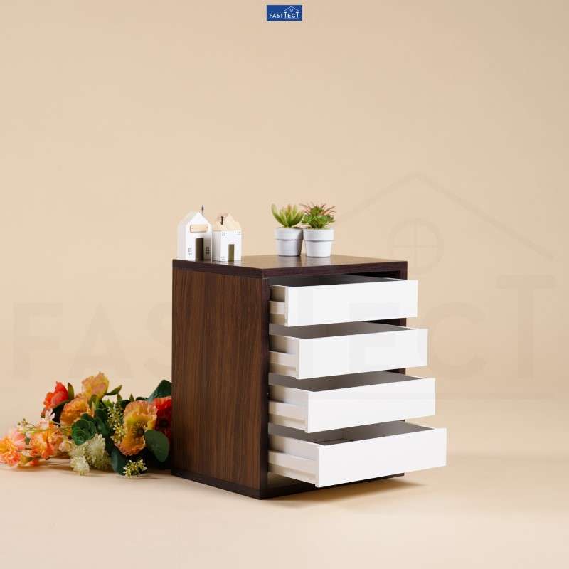 ตู้จัดระเบียบ 4 ลิ้นชัก FASTTECT สีโอ๊ค-ขาว-1