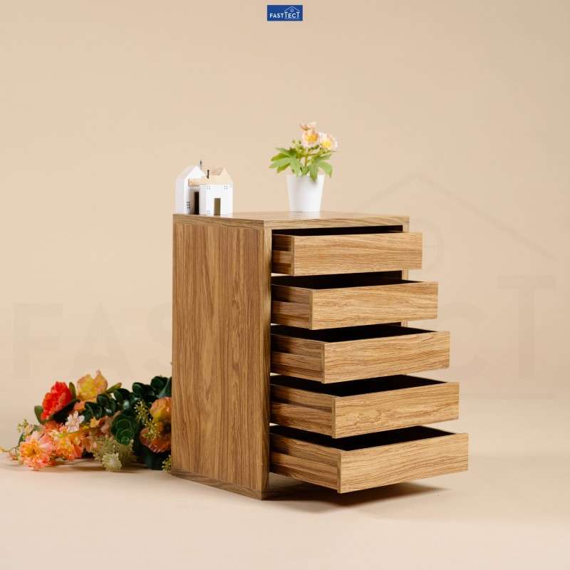 ตู้จัดระเบียบ 5 ลิ้นชัก FASTTECT สีลาเต้-1