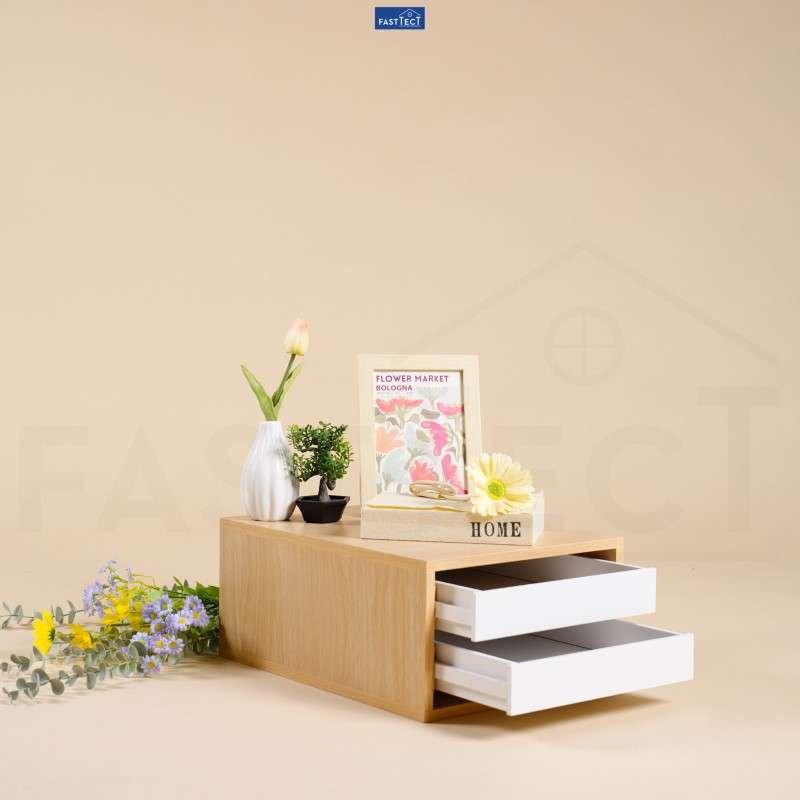 ตู้จัดระเบียบ FASTTECT ไซส์ XL 2 ลิ้นชัก สีเมเปิ้ล-ขาว-1