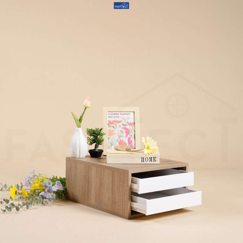 ตู้จัดระเบียบ FASTTECT ไซส์ XL 2 ลิ้นชัก สีไวท์โอ๊ค-ขาว-1