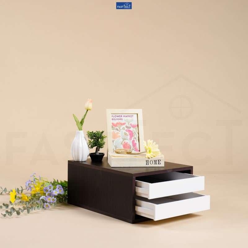 ตู้จัดระเบียบ FASTTECT ไซส์ XL 2 ลิ้นชัก สีเวงเก้-ขาว-1