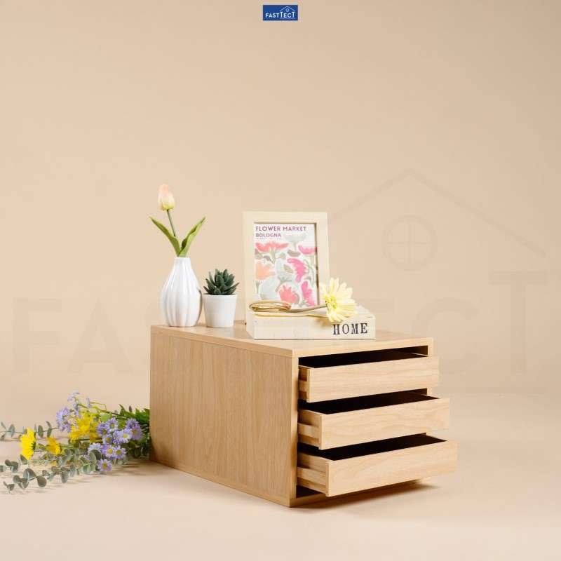 ตู้จัดระเบียบ FASTTECT ไซส์ XL 3 ลิ้นชัก สีเมเปิ้ล-1