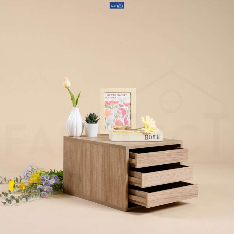 ตู้จัดระเบียบ FASTTECT ไซส์ XL 3 ลิ้นชัก สีไวท์โอ๊ค-1