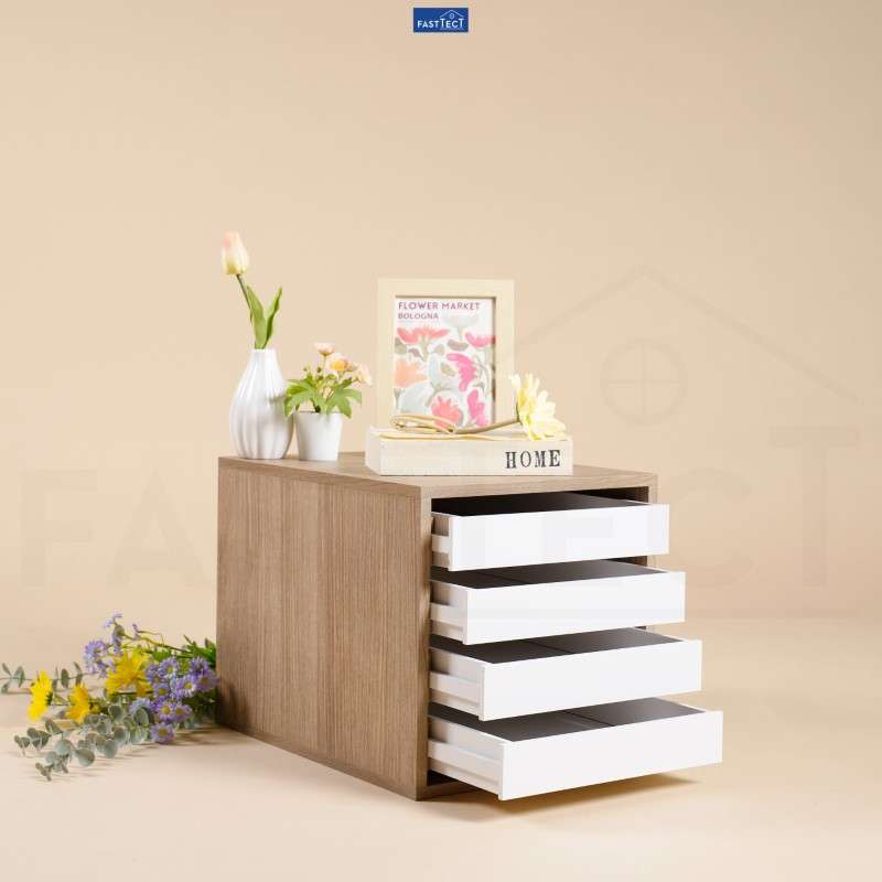 ตู้จัดระเบียบ FASTTECT ไซส์ XL 4 ลิ้นชัก สีไวท์โอ๊ค-ขาว-1