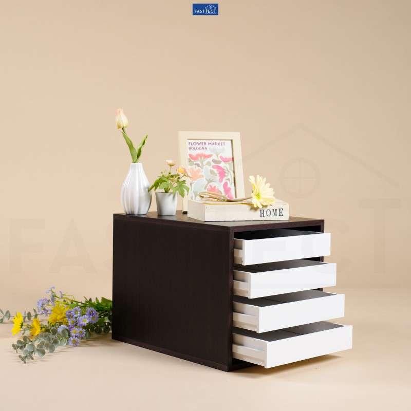 ตู้จัดระเบียบ FASTTECT ไซส์ XL 4 ลิ้นชัก สีเวงเก้-ขาว-1