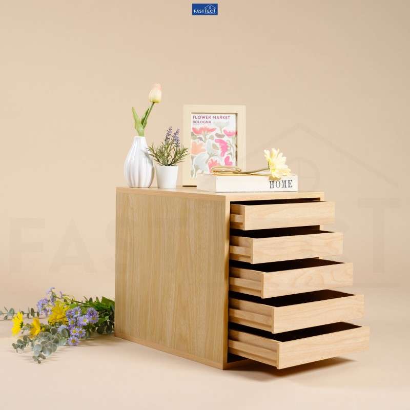 ตู้จัดระเบียบ FASTTECT ไซส์ XL 5 ลิ้นชัก สีเมเปิ้ล-1
