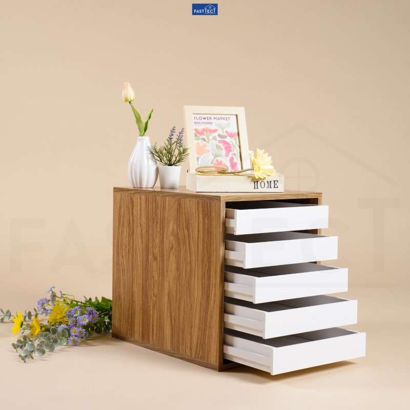 ตู้จัดระเบียบ FASTTECT ไซส์ XL 5 ลิ้นชัก สีลาเต้-ขาว-1