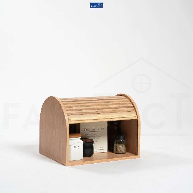 ตู้โค้งเก็บของหน้าบานเลื่อน FASTTECT สีเมเปิ้ล-1