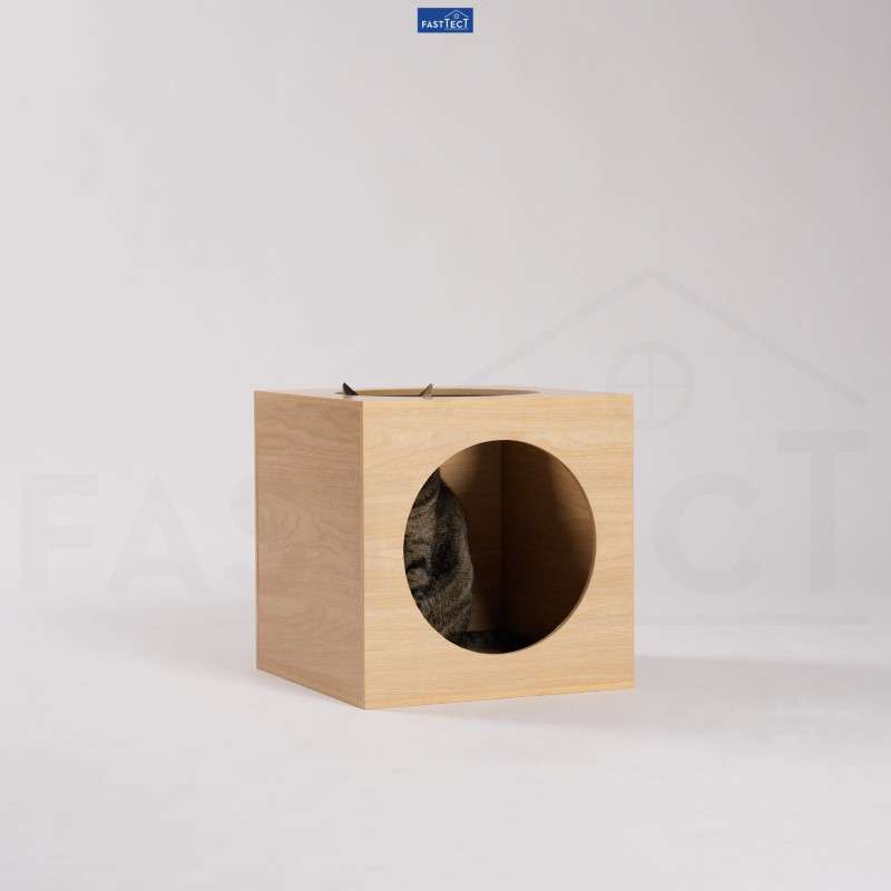 บ้านแมวมินิมอล FASTTECT สีเมเปิ้ล-1