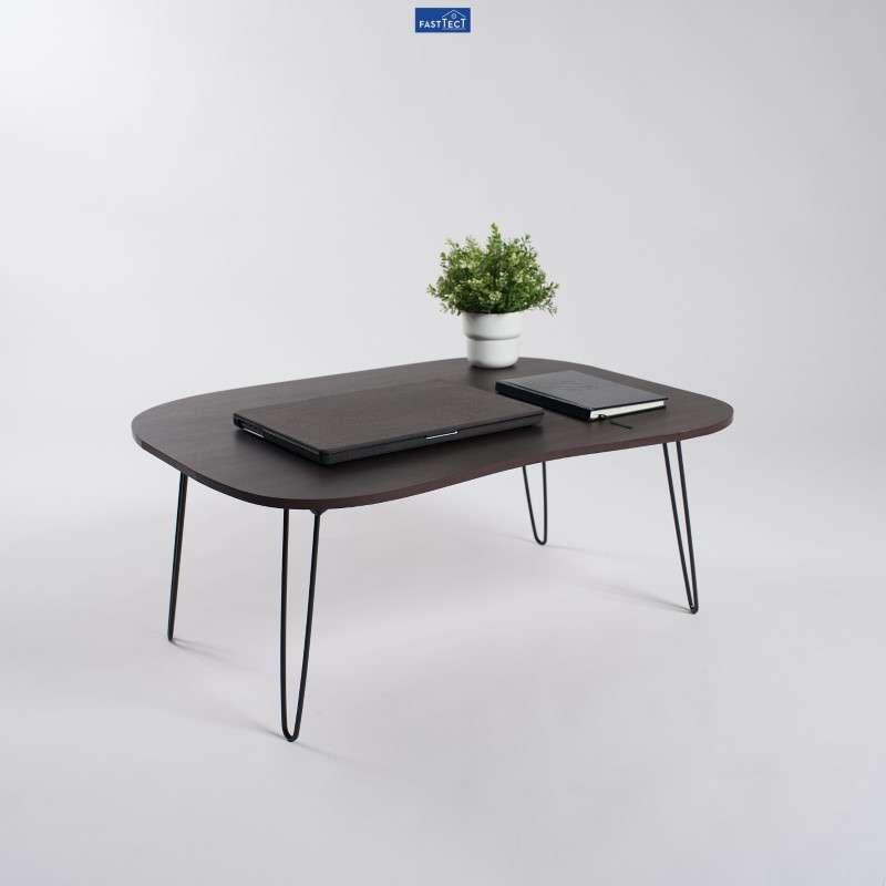 โต๊ะญี่ปุ่นพรีเมี่ยม ทรงถั่ว FASTTECT รุ่นขาเหล็กล็อค สีเวงเก้-1