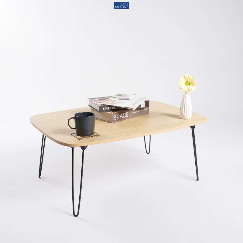 โต๊ะญี่ปุ่นพรีเมี่ยม ทรงมน FASTTECT รุ่นขาเหล็กล็อค สีเมเปิ้ล-1