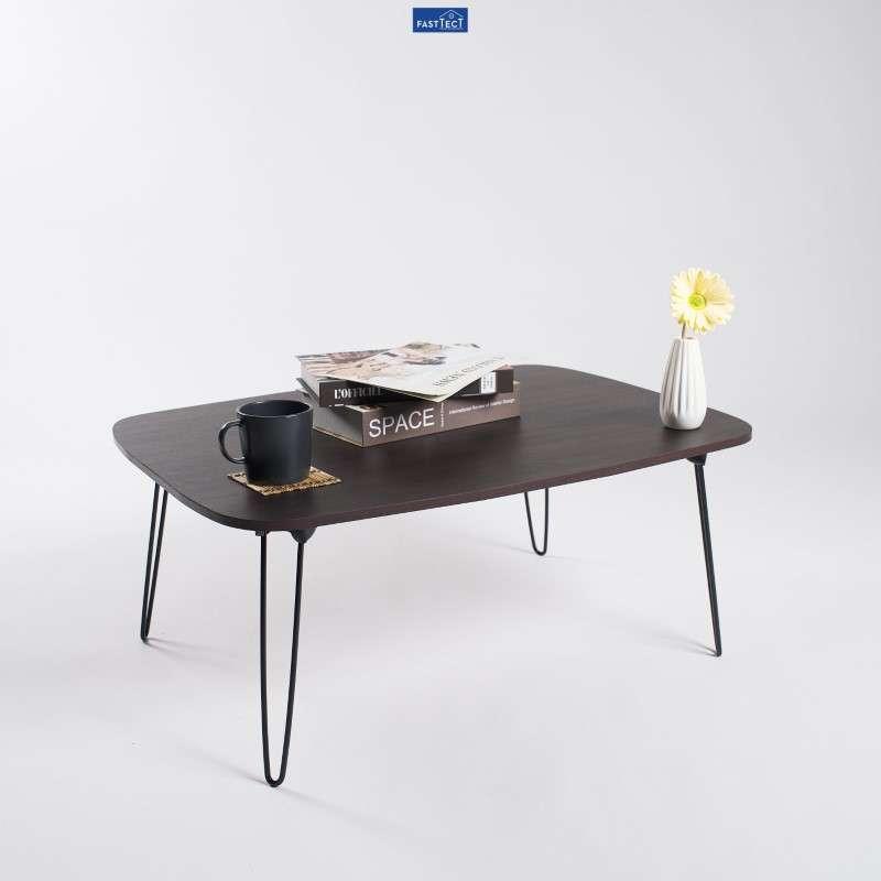 โต๊ะญี่ปุ่นพรีเมี่ยม ทรงมน FASTTECT รุ่นขาเหล็กล็อค สีเวงเก้-1