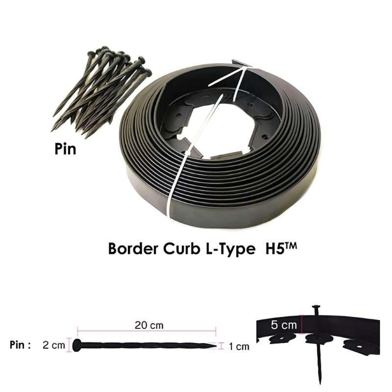 ขอบกั้นดิน Border Curb ขนาด สูง 5 ซม หนา 0.4 ซม (ยาว 9.5 เมตร)-1