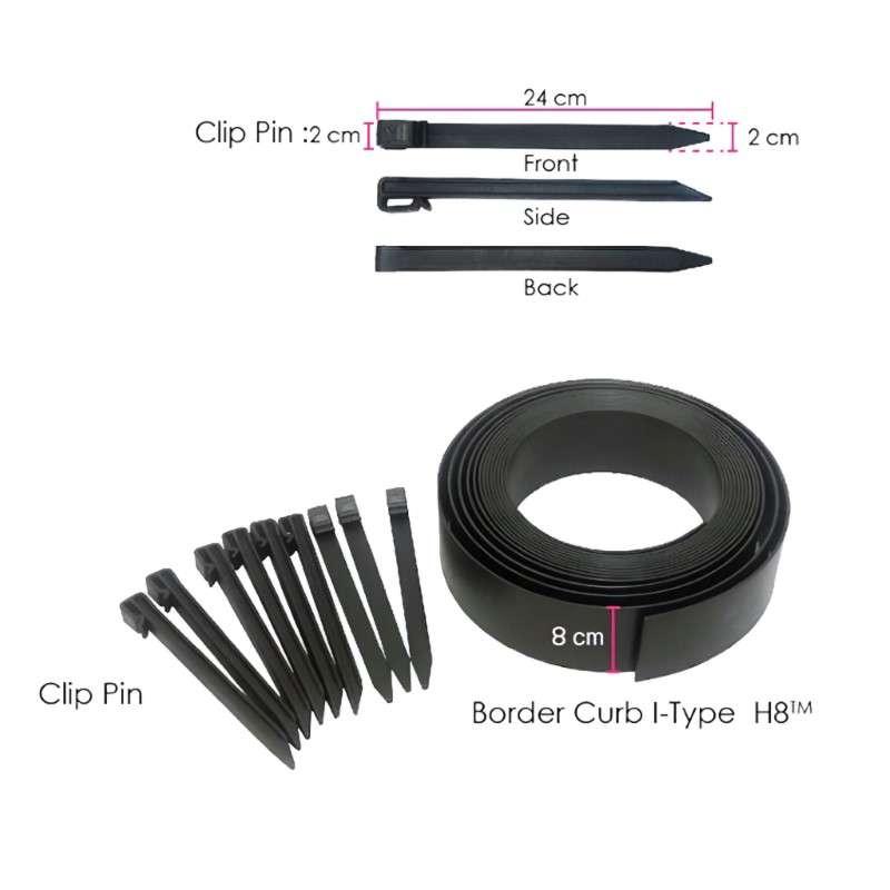 ขอบกั้นดิน Border Curb ขนาด สูง 8 ซม หนา 0.4 ซม (ยาว 9.5 เมตร)-1