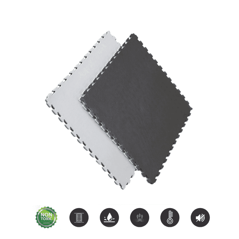 เเผ่นรองปูพื้น EVA Homefittools (10 แผ่น) สี เทา/ดำ -1