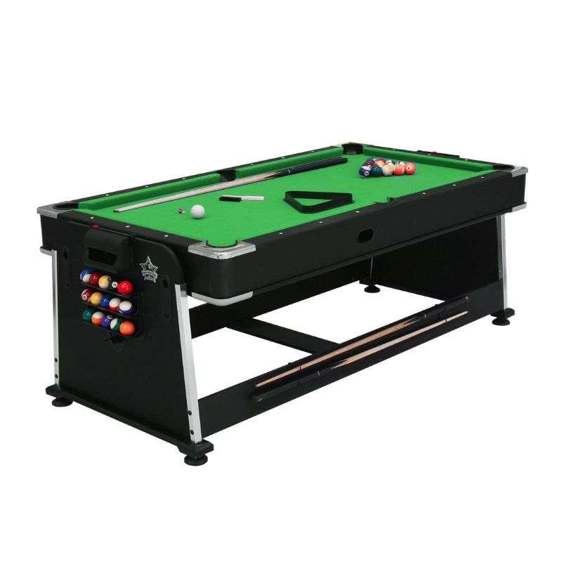 โต๊ะพูล Pool Billiard Table 4IN1 อุปกรณ์พร้อมเล่น ขนาด 7ฟุต สักหลาดเขียว-1