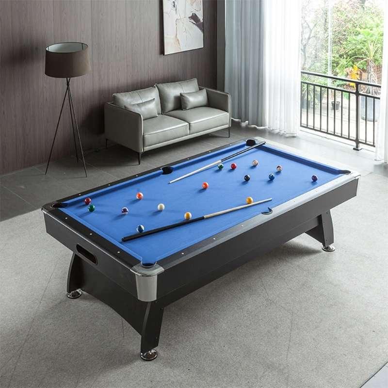 โต๊ะพูล Pool Billiard Table อุปกรณ์พร้อมเล่น รุ่น V1 ขนาด 7ฟุต โต๊ะสีดำ - สักหลาดสีน้ำเงิน-1