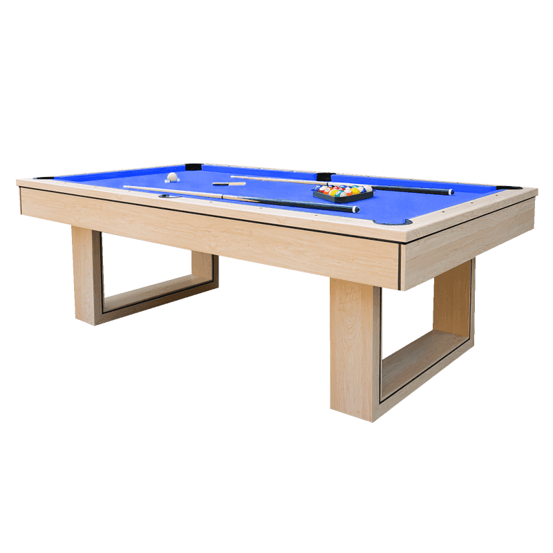 โต๊ะพูล Pool Billiard Table ลายไม้ รุ่น V.3 ขนาด 7 ฟุต สีอ่อน สักหลาดสีน้ำเงิน-1
