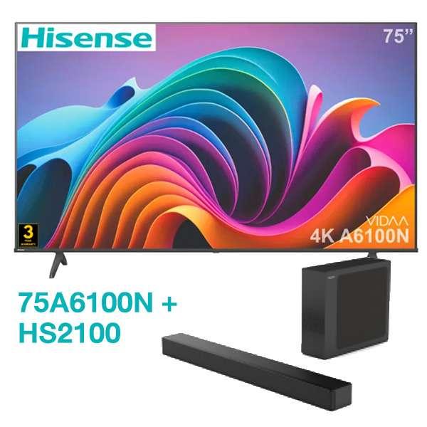 ทีวีHisenseรุ่น75A6100N& ซาวด์บาร์HS2100-1