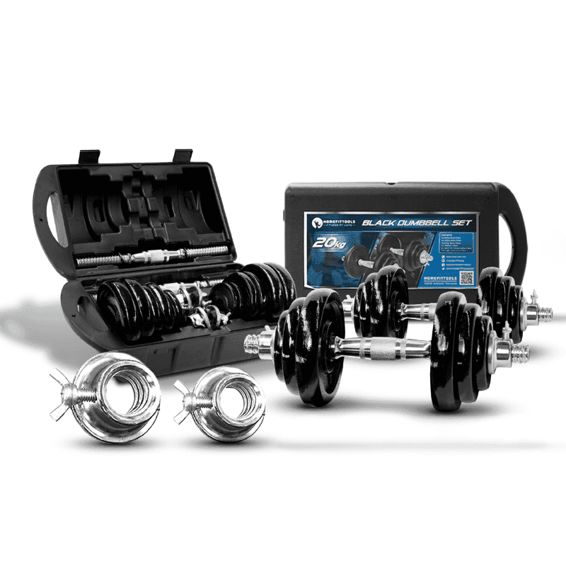 ดัมเบลเหล็ก HFT 20 kg สีดำ - Homefittools-1