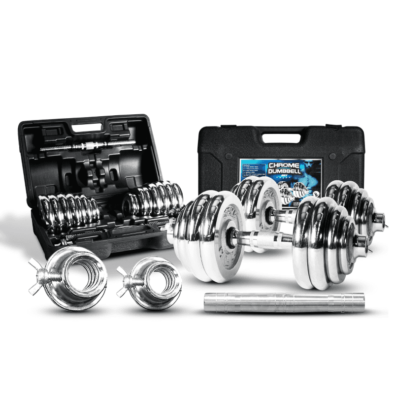 ดัมเบลโครเมี่ยม HFT 30 kg พร้อมข้อต่อ 30cm - Homefittools-1