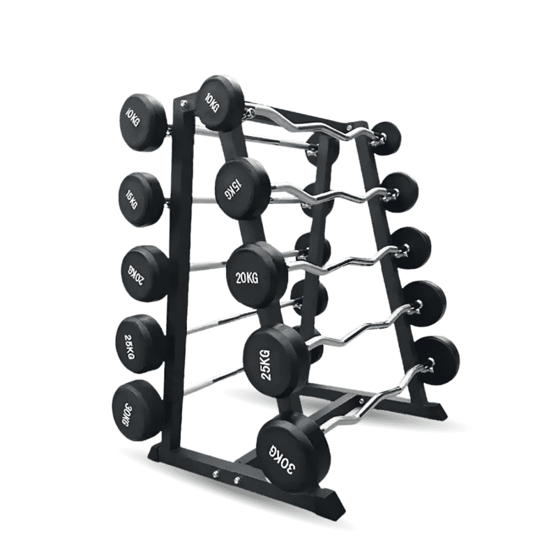 เซ็ตบาร์เบล 5 คู่ บาร์หยัก/ตรง พร้อมแร็ควาง - Homefittools-1