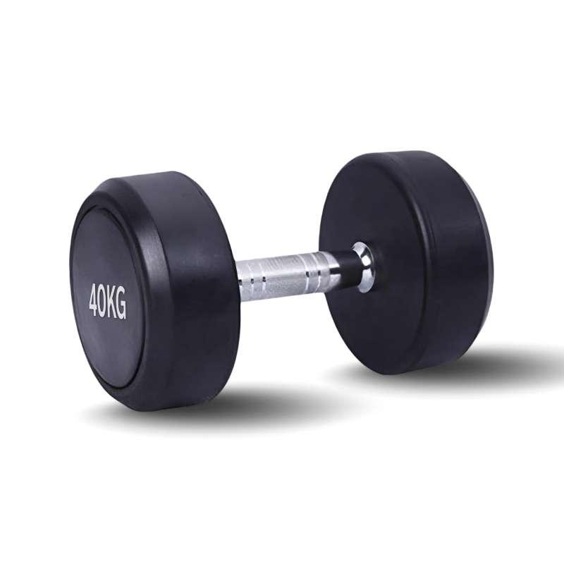 ดัมเบลยาง กลม 40 kg 1 คู่ - Homefittools-1
