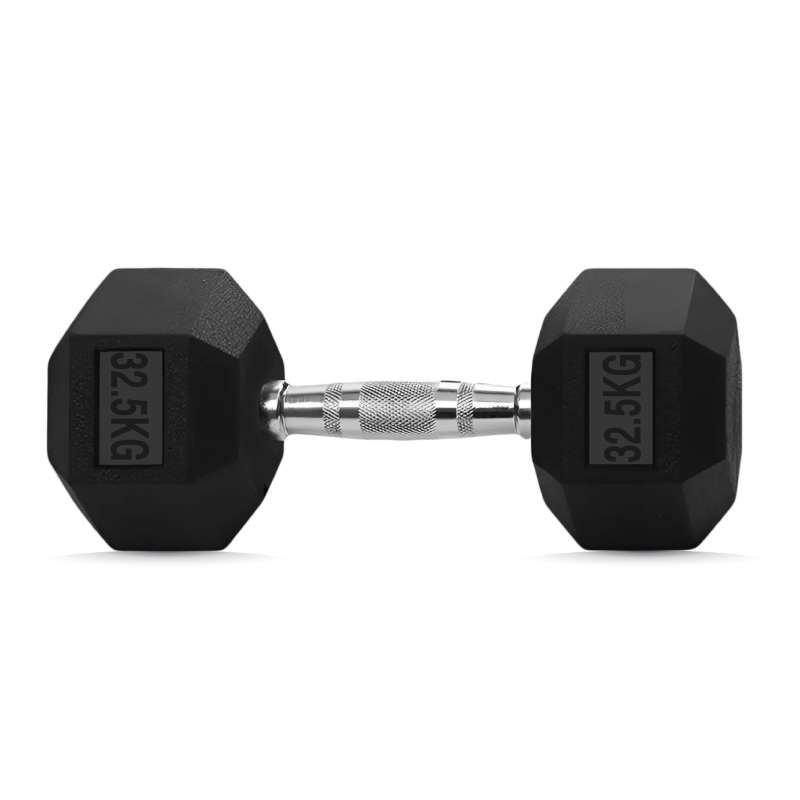 ดัมเบลยาง เหลี่ยม 32.5 kg 1 คู่ - Homefittools-1