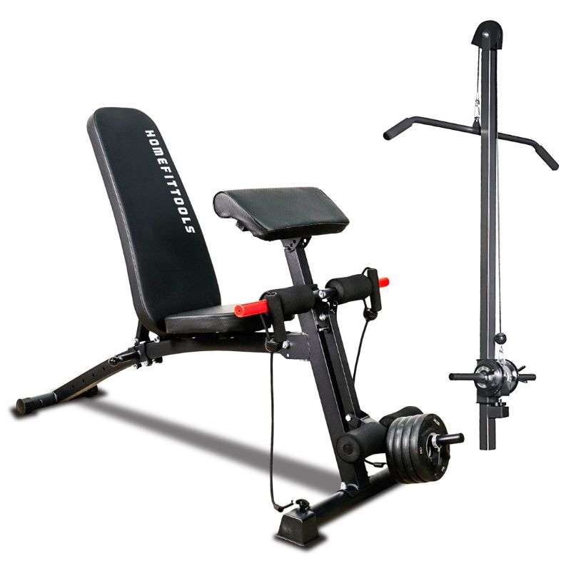 ม้านั่งปรับระดับ รุ่น P1 + เสริมแขน + เสาเสริม - Homefittools-1