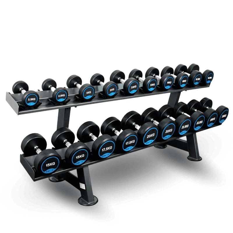 เซ็ตดัมเบล 10 คู่ 2.5-25kg แบบกลม พร้อมแร็ค R103 - Homefittools-1