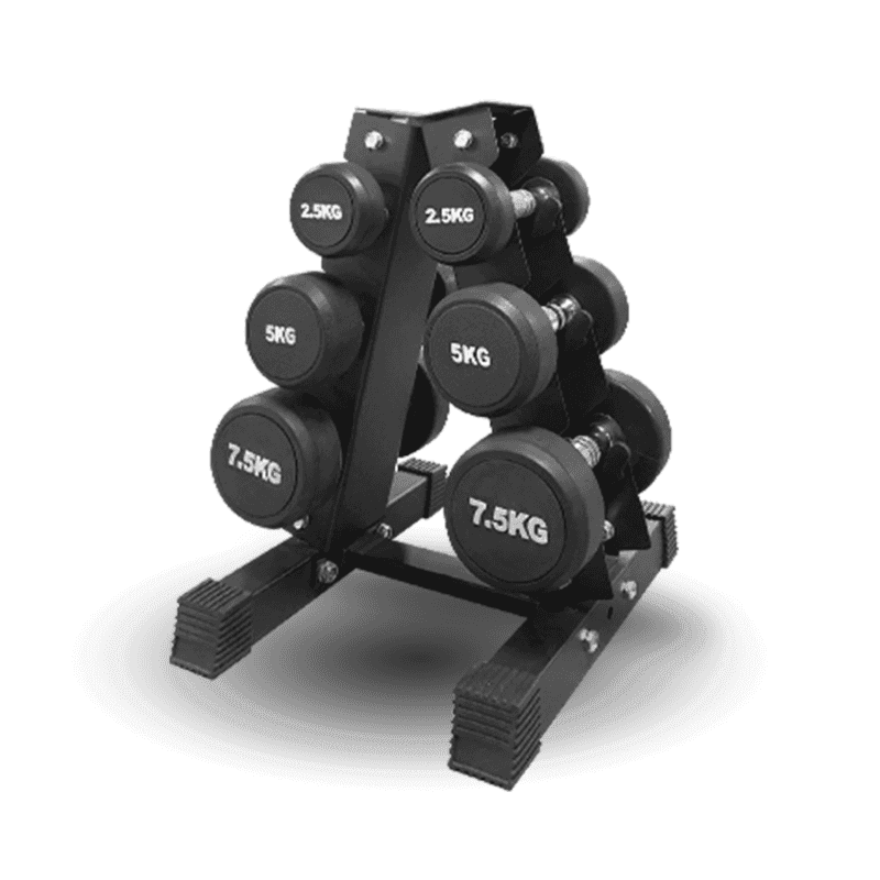 เซ็ตดัมเบล 3 คู่ 2.5/5/7.5 kg แบบกลม พร้อมแร็ค R301 - Homefittools-1