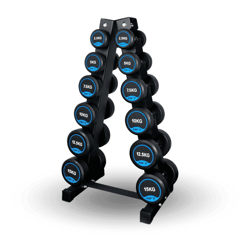 เซ็ตดัมเบล HFT 6 คู่ 2.5-15 kg แบบกลม พร้อมแร็ค R601 - Homefittools-1