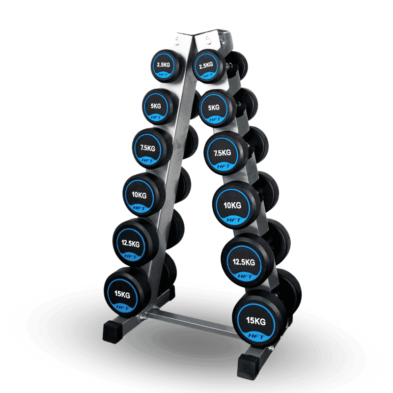 เซ็ตดัมเบล 6 คู่ 2.5-15 kg แบบกลม พร้อมแร็ค R602 - Homefittools-1