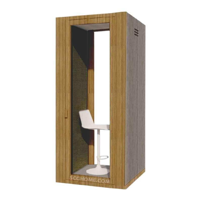 ห้องเก็บเสียงสำเร็จรูปพร้อมติดตั้ง SCG Acoustic Pod - Wood Series Size S POD S (Wood) วงกบ Maple Wood สี White Painted Wood-1