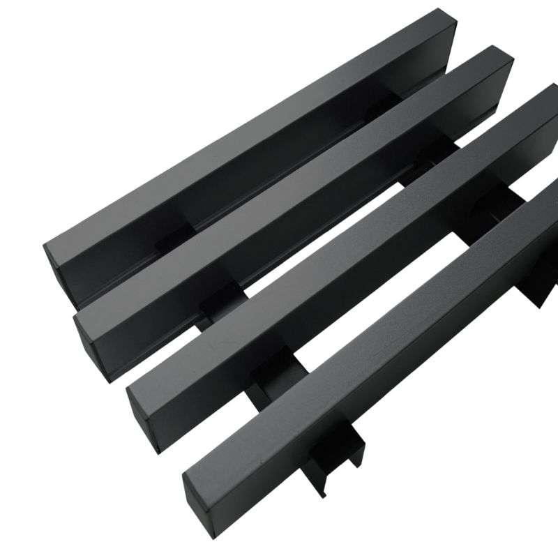 ระแนงเหล็กลายไม้ ขนาด 20x50x6000 mm. กราไฟต์ (Garphite)-1